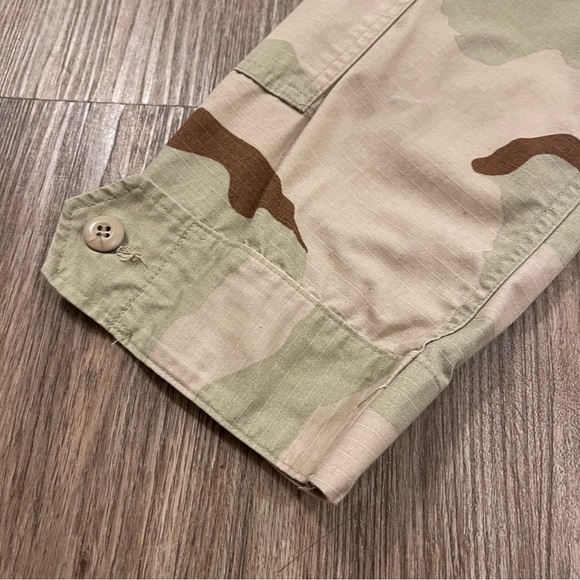 US NAVY SEABEES Desert Camo Camouflage Combat Ripstop Jacket Coat Mens M Regular - Picture 4 of 11